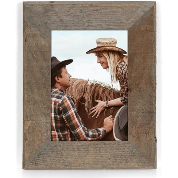 Rustic Picture Frame 5x7, 100% Reclaimed Wood Frame with Tempered Glass - Picture 7 of 7